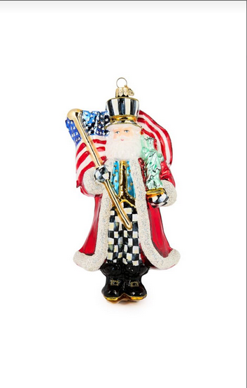 Ornament Santa With Flag