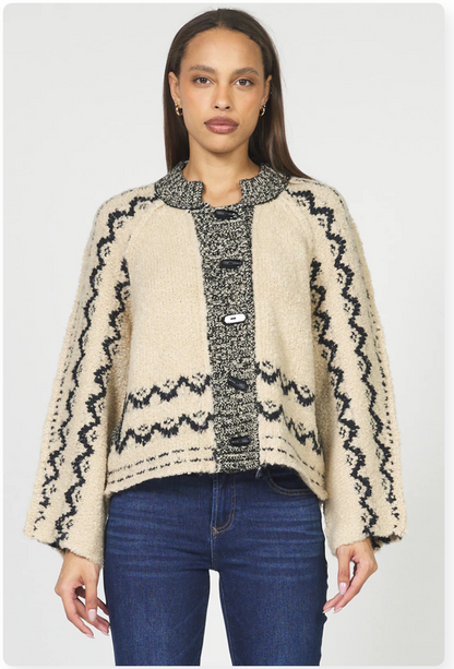 black and cream sweater