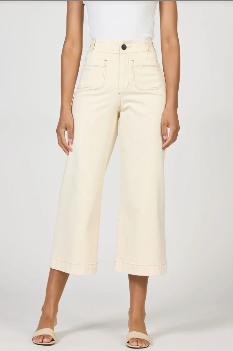 wide leg ivory denim pants