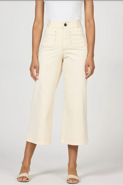 wide leg ivory denim pants