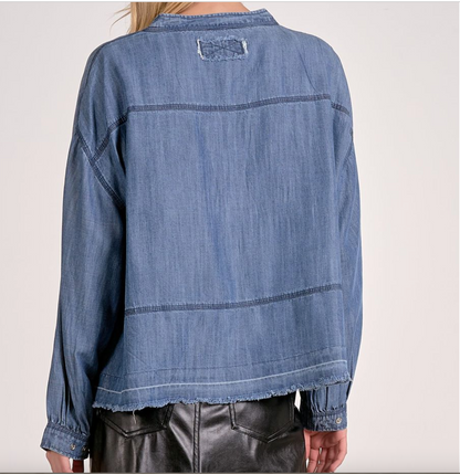 TOP HENLEY VNECK L/S