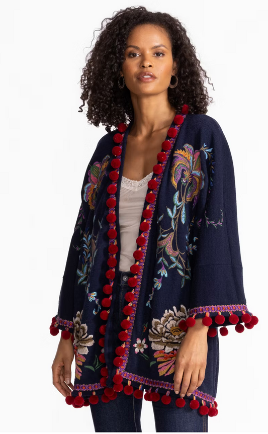 navy boho jacket by Johnny was