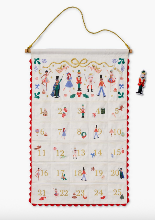 Nutcracker Advent Calendar Embroidered  Hanging