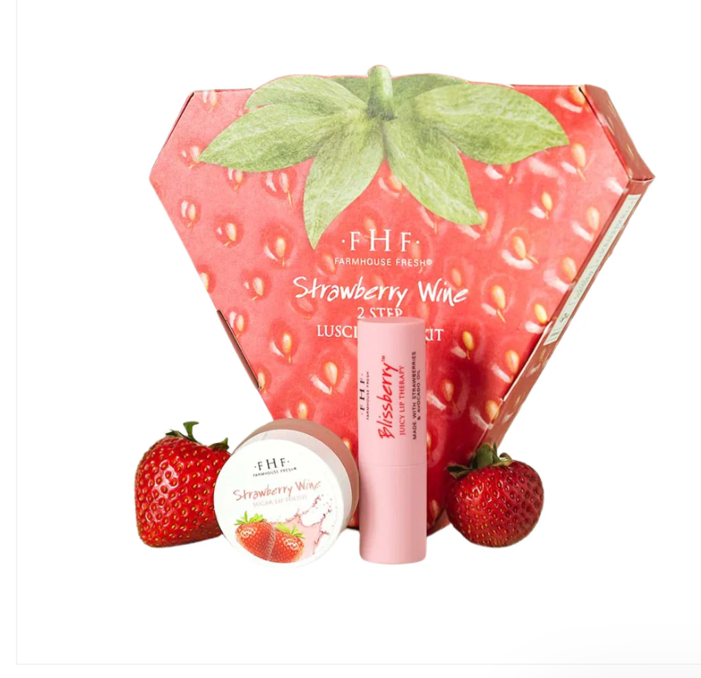 FarmHouse Fresh Lip Kit Strawberry Wine 2-Step Luscious