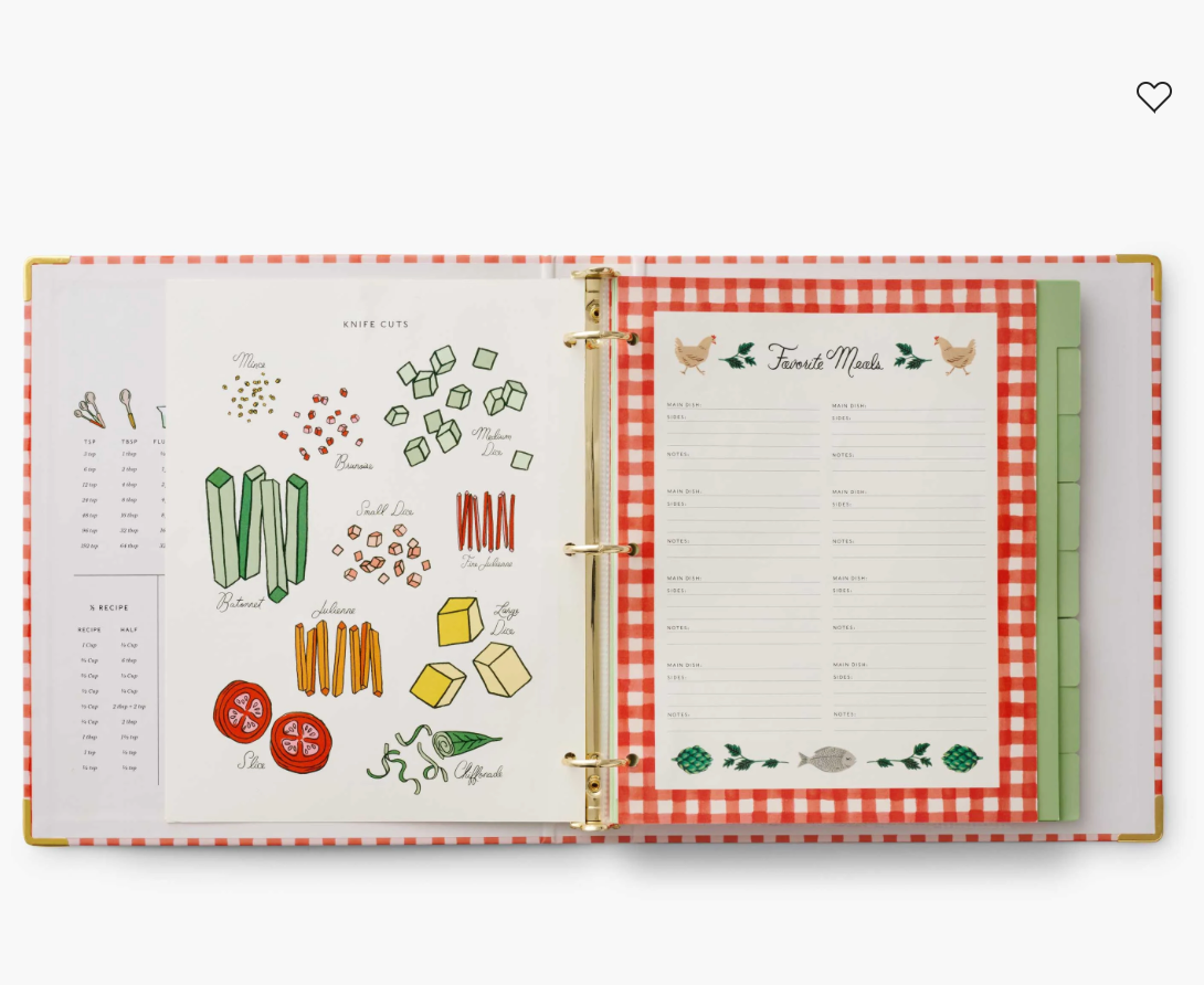 Rifle Paper Recipe Binder