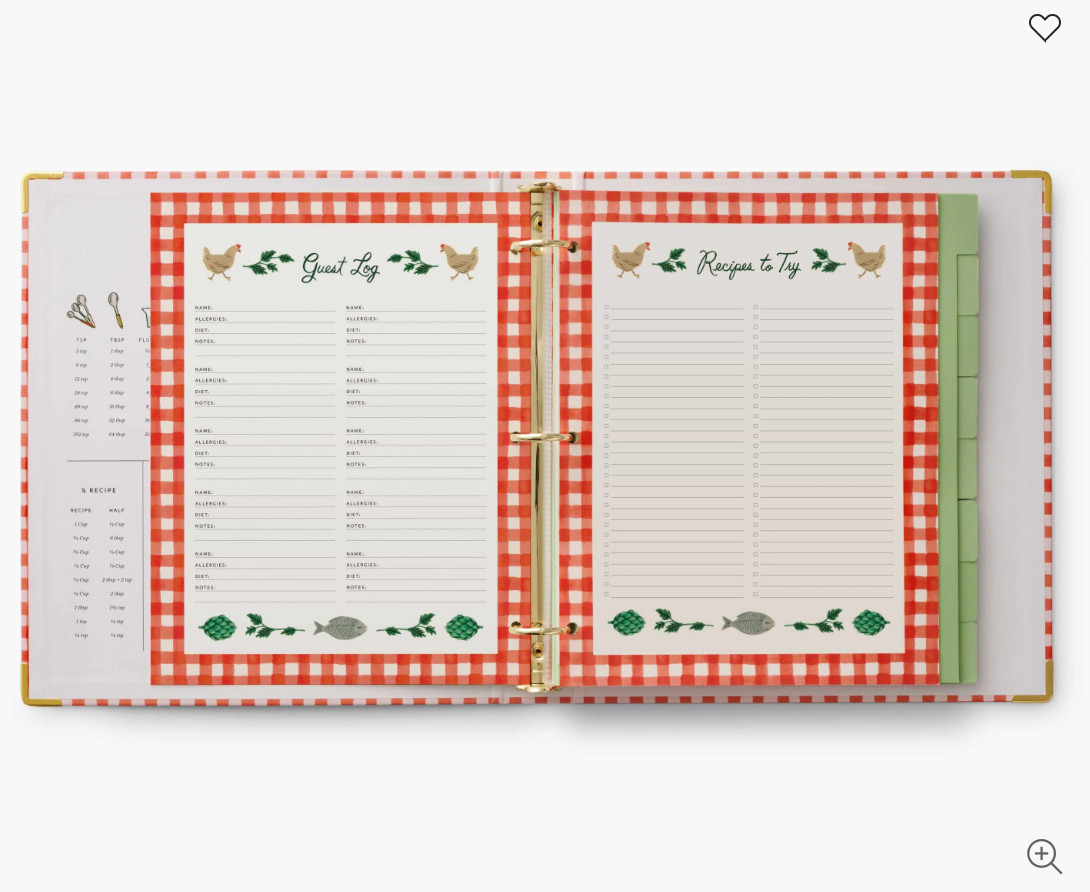 Rifle Paper Recipe Binder