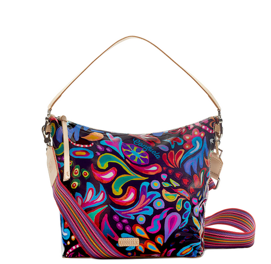 black colorful hobo bag 