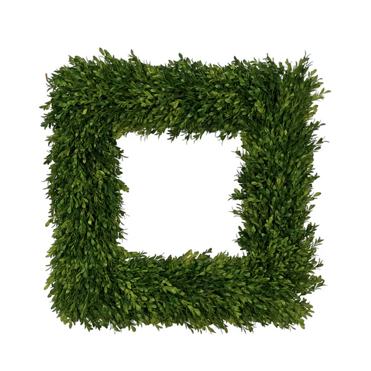 Wreath Boxwood Square 24"