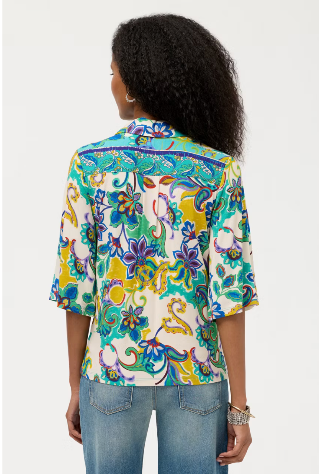 Johnny Was TOP JANIE FAVORITE KIMONO SLEEVE BUTTON