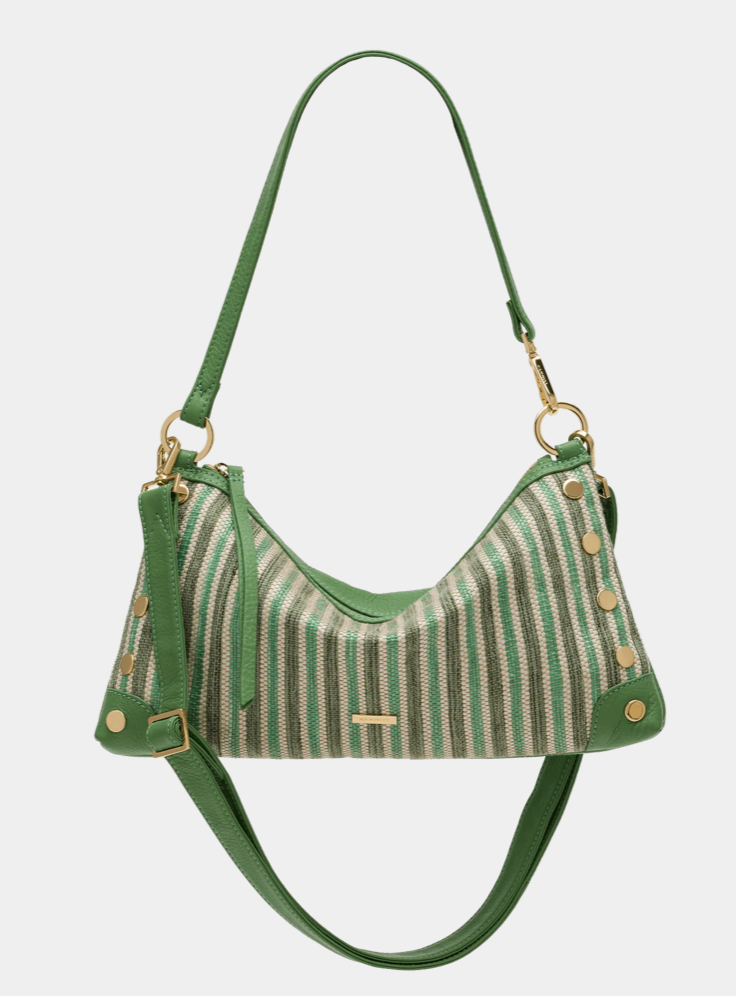 Hammitt KYLE MED PICKLE STRIPE / GOLD Shoulder Bag Leather