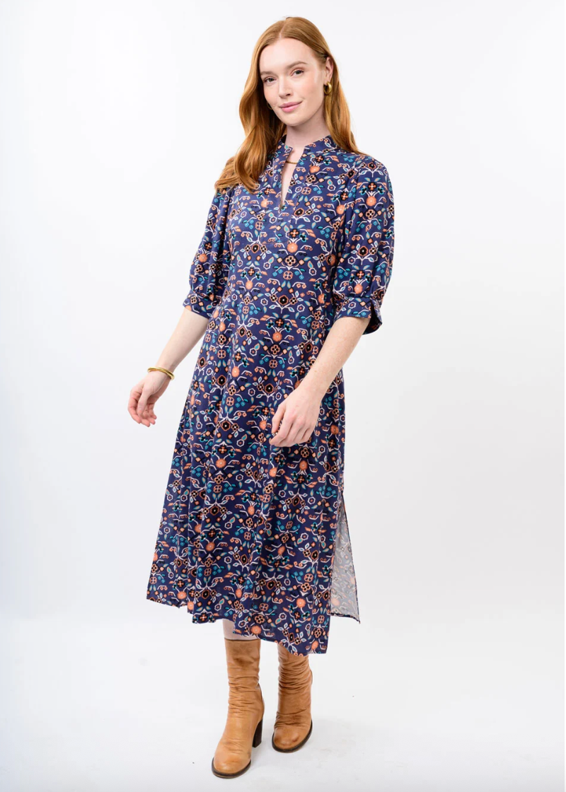 Uncle Frank Dress MIDI POPOVER PRINT DESIGN