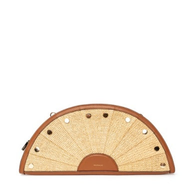 Hammitt SHELLEY CLUTCH  Cocoa Raffia / Gold