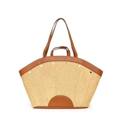 Hammitt SHELLEY RESORT TOTE Cocoa Raffia / Gold
