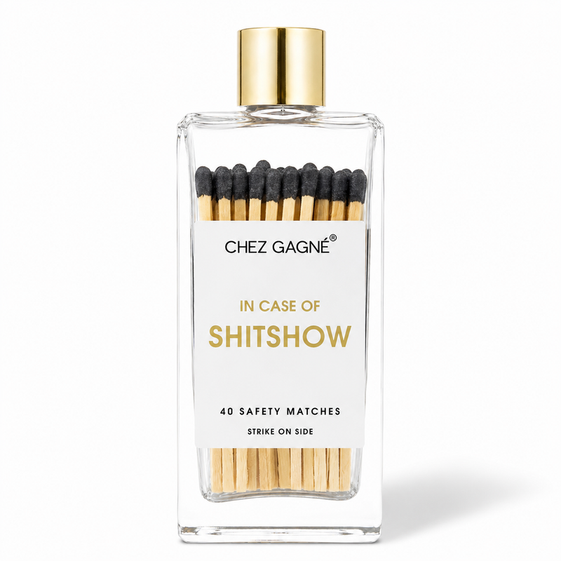 Matches Black in Glass Bottle In Case of Shitshow