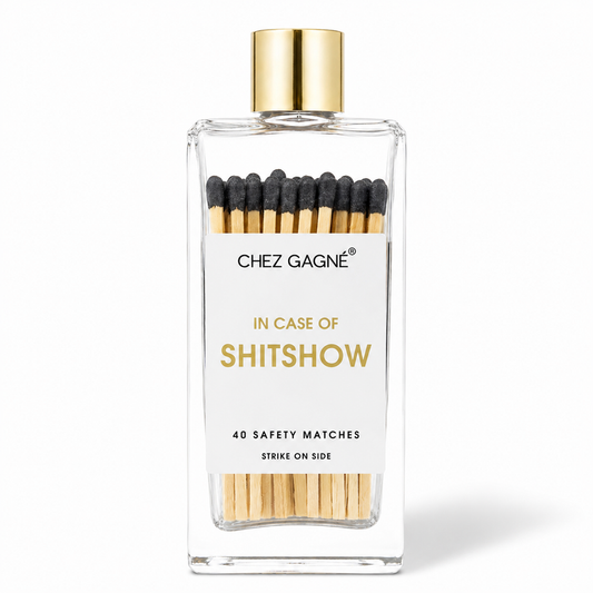 Matches Black in Glass Bottle In Case of Shitshow