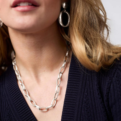 Solara Link Necklace (Silver or Gold)