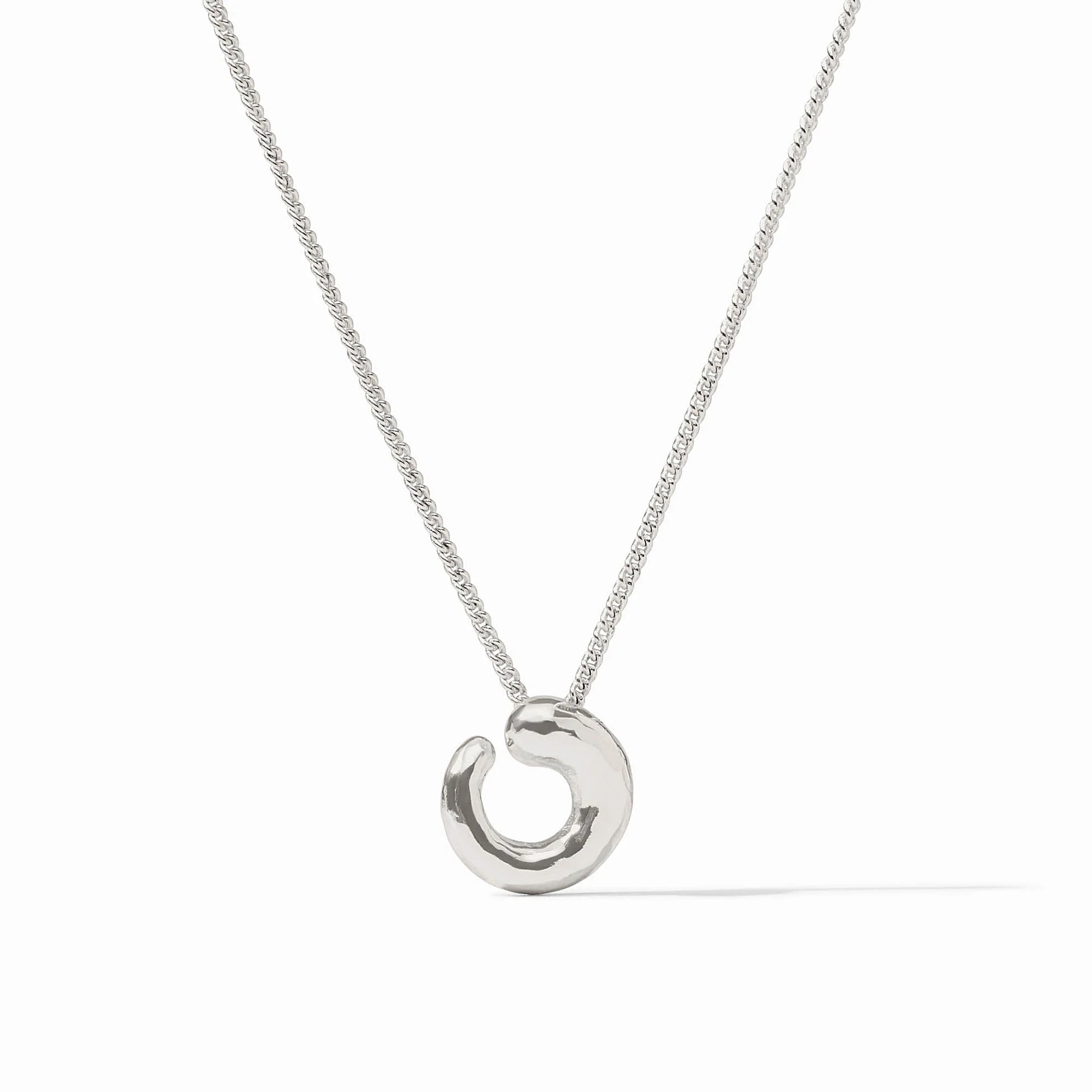 Solara Spiral Delicate Necklace in Silver Julie Vos