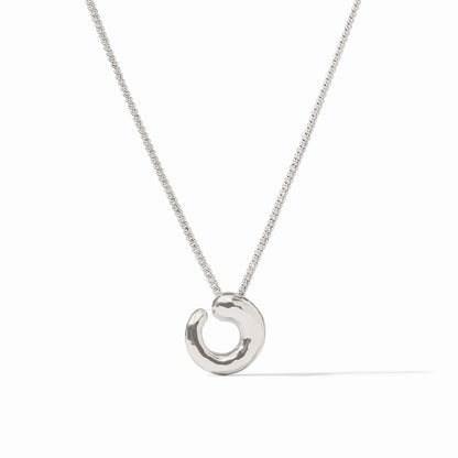 Solara Spiral Delicate Necklace in Silver Julie Vos