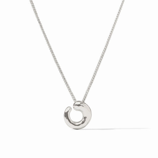 Solara Spiral Delicate Necklace in Silver Julie Vos