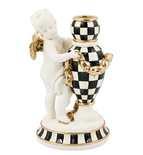 Candle Holder Standing Cherub Angel