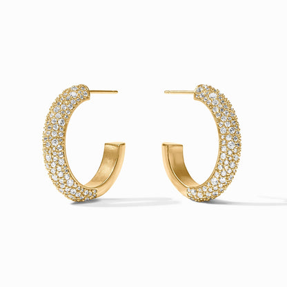 Julie Vos Stardust Hoop Earring Cubic Zirconia Gold (3 Sizes)