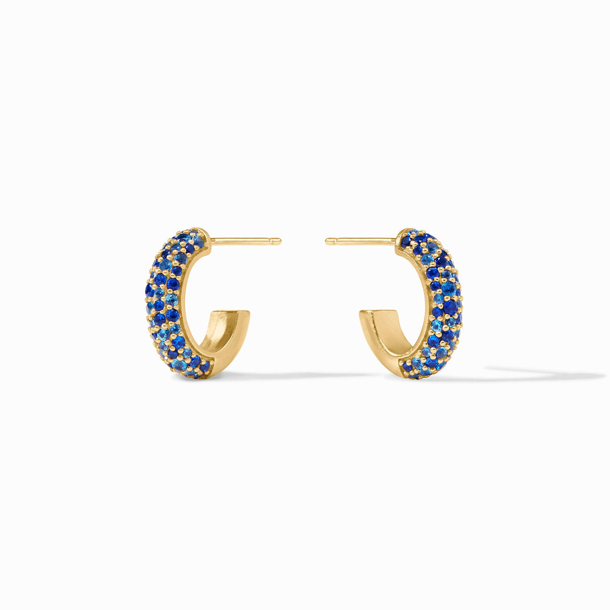 Julie Vos Stardust Hoop Earring Sapphire Blue Gold (3 Sizes)