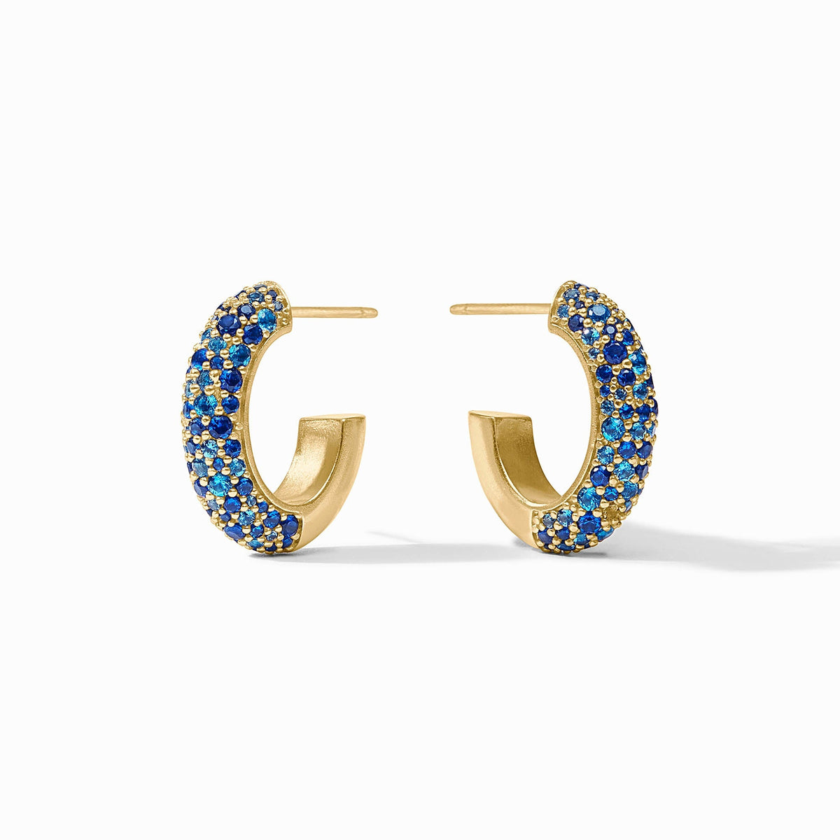 Julie Vos Stardust Hoop Earring Sapphire Blue Gold (3 Sizes)