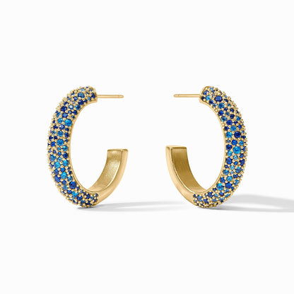 Julie Vos Stardust Hoop Earring Sapphire Blue Gold (3 Sizes)