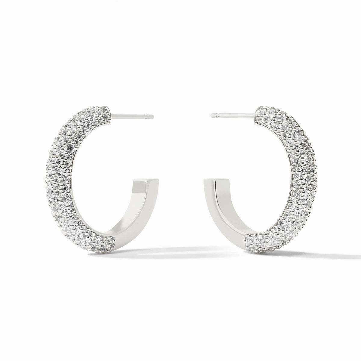 Julie Vos Stardust Hoop Earring Cubic Zirconia Silver (3 Sizes)
