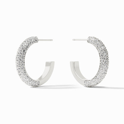 Julie Vos Stardust Hoop Earring Cubic Zirconia Silver (3 Sizes)
