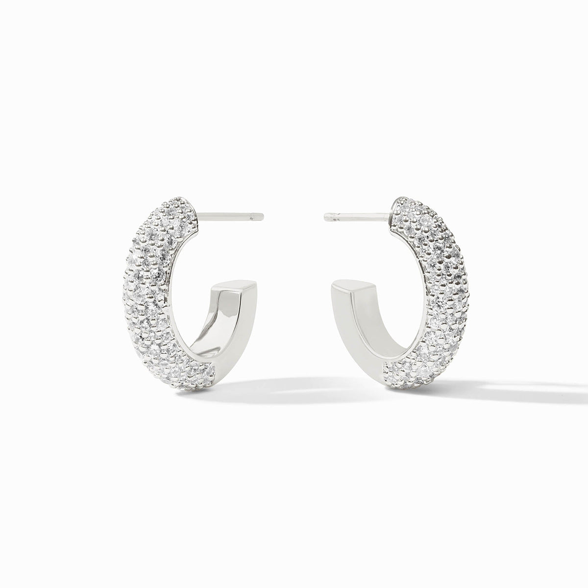 Julie Vos Stardust Hoop Earring Cubic Zirconia Silver (3 Sizes)