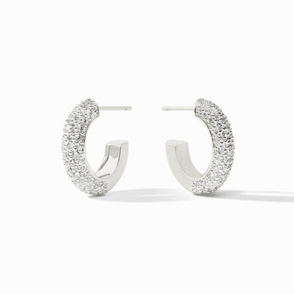 Julie Vos Stardust Hoop Earring Cubic Zirconia Silver (3 Sizes)