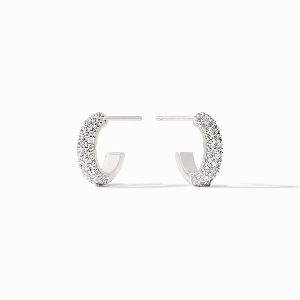 Julie Vos Stardust Hoop Earring Cubic Zirconia Silver (3 Sizes)