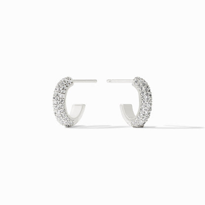 Julie Vos Stardust Hoop Earring Cubic Zirconia Silver (3 Sizes)