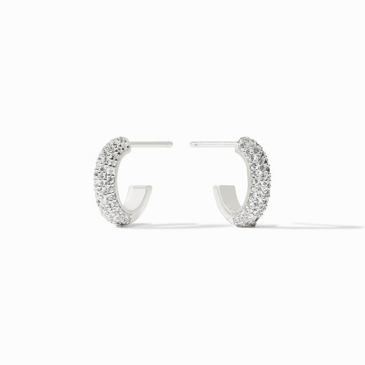 Julie Vos Stardust Hoop Earring Cubic Zirconia Silver (3 Sizes)