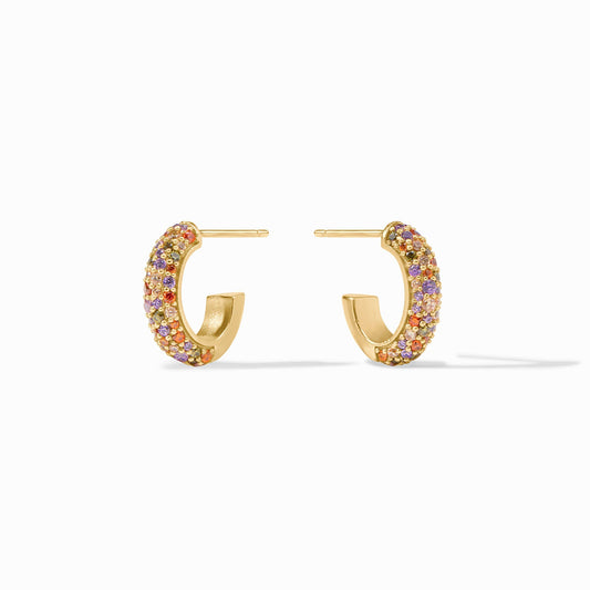 Julie Vos Stardust Hoop Earring Multi Stone Gold (3 Sizes)