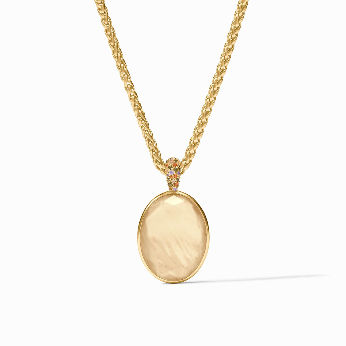 Julie Vos Stardust Statement Necklace Iridescent Champagne Gold OS