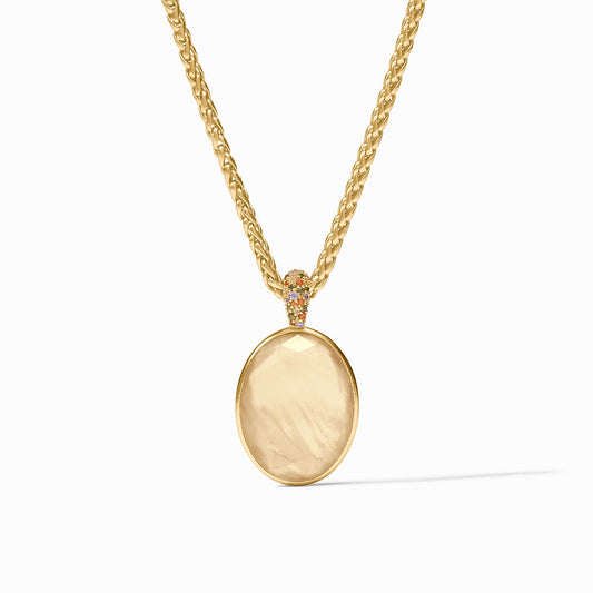 Julie Vos Stardust Statement Necklace Iridescent Champagne Gold OS