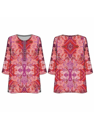 Johnny Was TOP THE JANIE FAVORITE BUTTON FRONT HENLEY