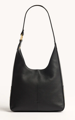 Hammit Tim MED Black / Brushed Gold Hobo Bag
