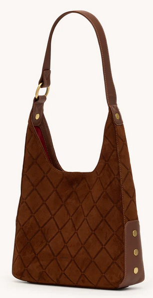 Hammitt TIM MED Chocolate Diamond Suede / Antique Gold