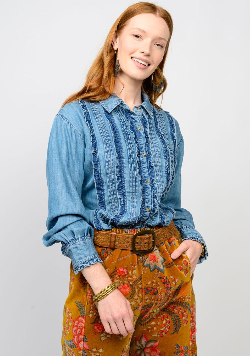 Ivy Jane Top Tuxedo Denim Shirt