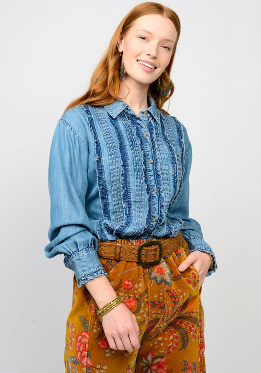 Ivy Jane Top Tuxedo Denim Shirt