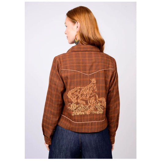 Ivy Jane Jacket with cowboy embroidery on back 
