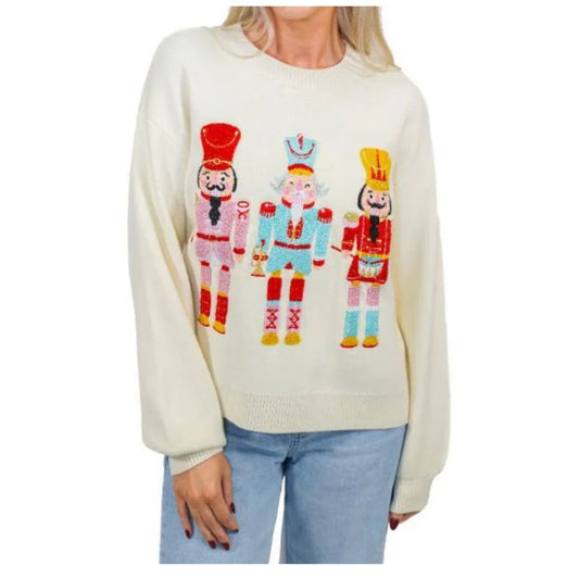 Sweater Nutcracker Whimsy Crew Neck