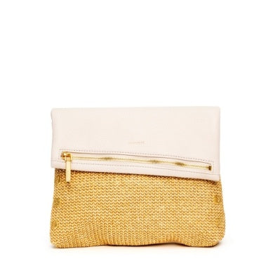 Hammit VIP MED Calla Lily White Raffia / Brushed Gold Hammered