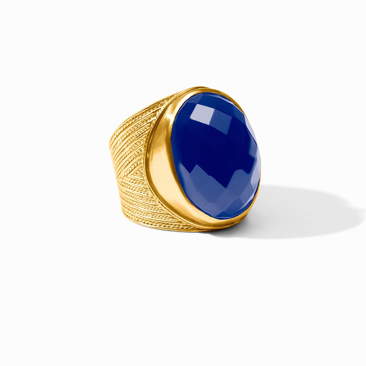 Verona Statement Ring Iridescent Sapphire Blue Gold