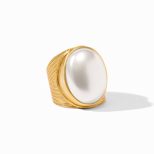 Julie Vos Verona Statement Ring  Pearl Gold