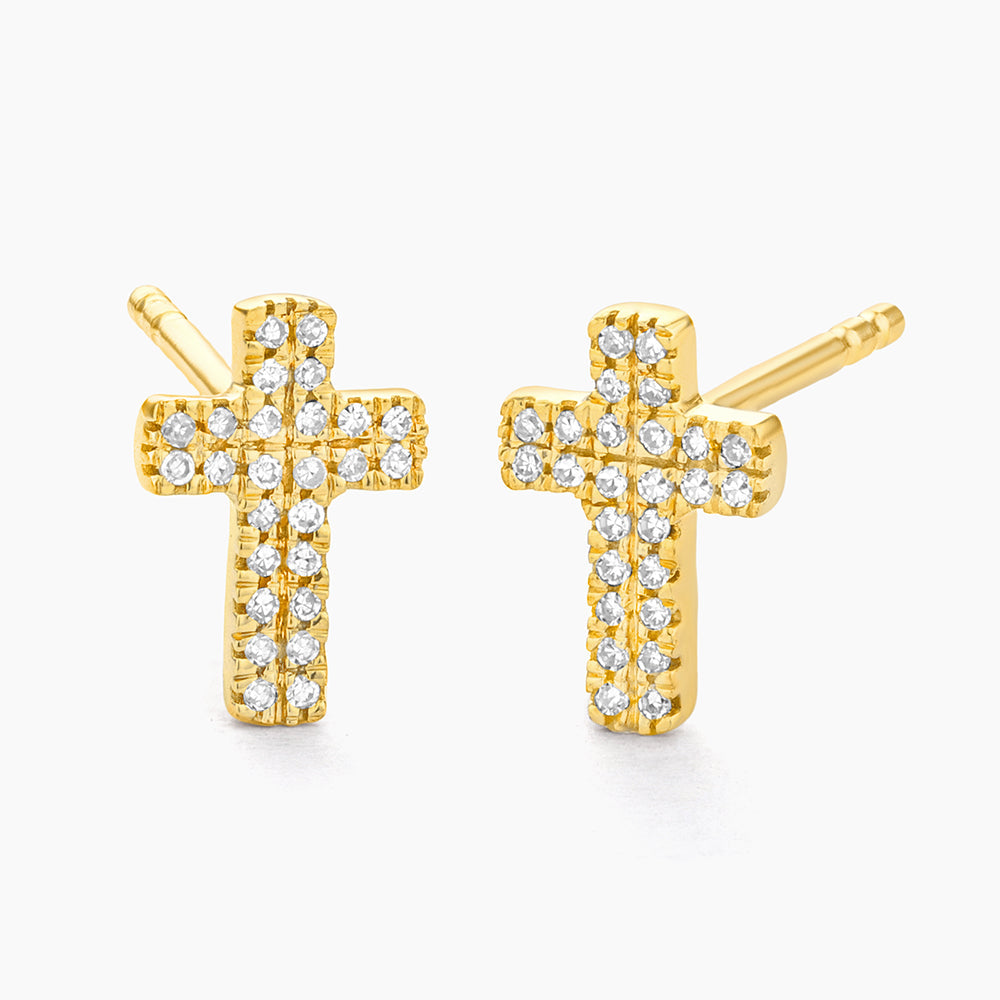 Earrings Small Cross Stud Waterproof