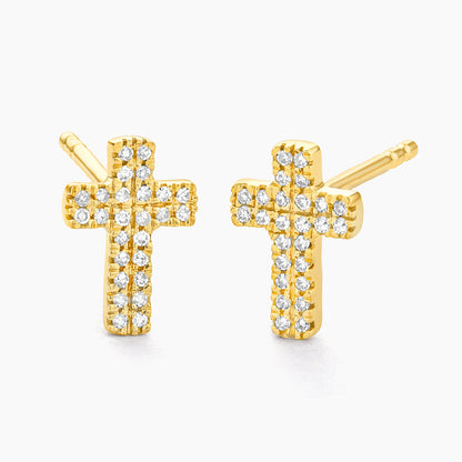 Earrings Small Cross Stud Waterproof